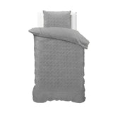 Embossed Velvet Duvet Cover Set Fashion | Grey | Single - 135cm (W) x 200cm (L) - The Bedding & Blankets Store