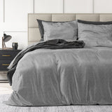 Embossed Velvet Duvet Cover Set Fashion | Grey | Single - 135cm (W) x 200cm (L) - The Bedding & Blankets Store