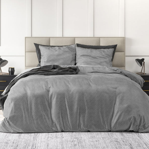Embossed Velvet Duvet Cover Set Fashion | Grey | Single - 135cm (W) x 200cm (L) - The Bedding & Blankets Store