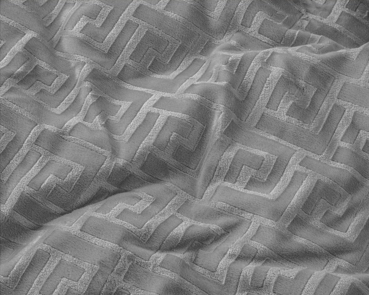 Embossed Velvet Duvet Cover Set Fashion | Grey | Single - 135cm (W) x 200cm (L) - The Bedding & Blankets Store