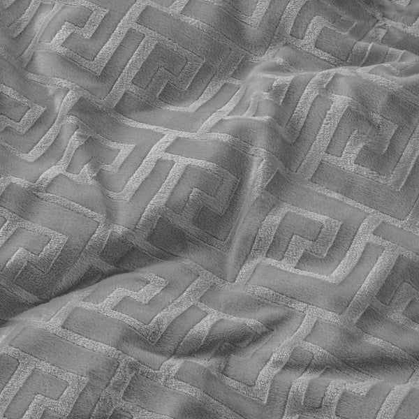 Embossed Velvet Duvet Cover Set Fashion | Grey | Single - 135cm (W) x 200cm (L) - The Bedding & Blankets Store