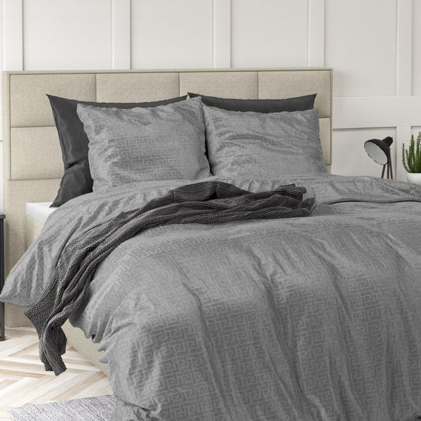 Embossed Velvet Duvet Cover Set Fashion | Grey | Single - 135cm (W) x 200cm (L) - The Bedding & Blankets Store