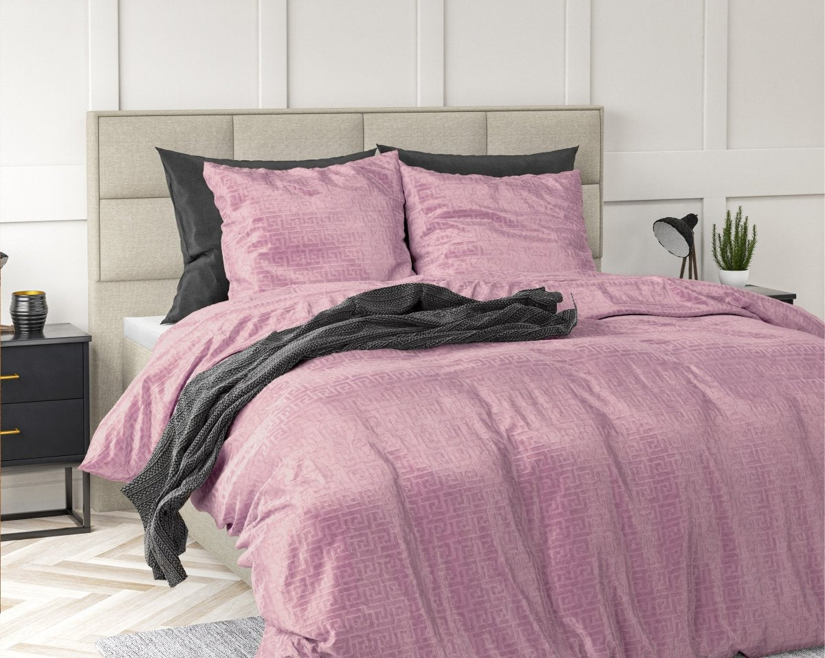 Embossed Velvet Duvet Cover Set Fashion | Pink | Single - 140cm (W) x 220cm (L) - The Bedding & Blankets Store