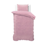Embossed Velvet Duvet Cover Set Fashion | Pink | Single - 140cm (W) x 220cm (L) - The Bedding & Blankets Store