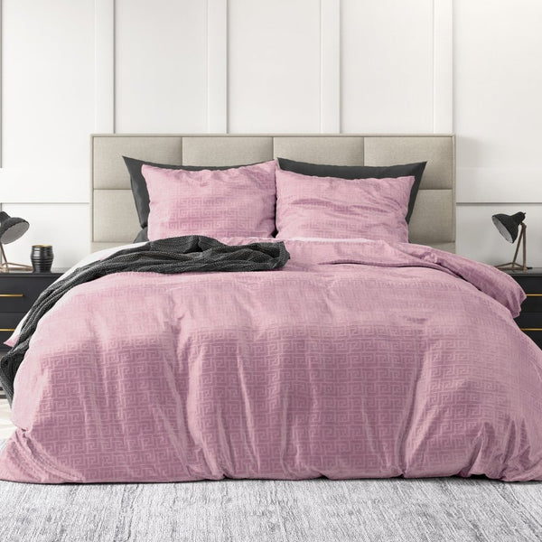 Embossed Velvet Duvet Cover Set Fashion | Pink | Single - 140cm (W) x 220cm (L) - The Bedding & Blankets Store