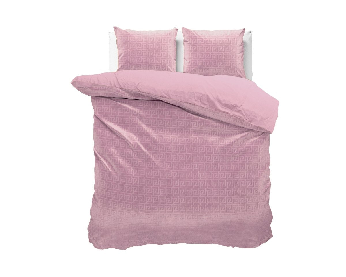 Embossed Velvet Duvet Cover Set Fashion | Pink | Single - 140cm (W) x 220cm (L) - The Bedding & Blankets Store