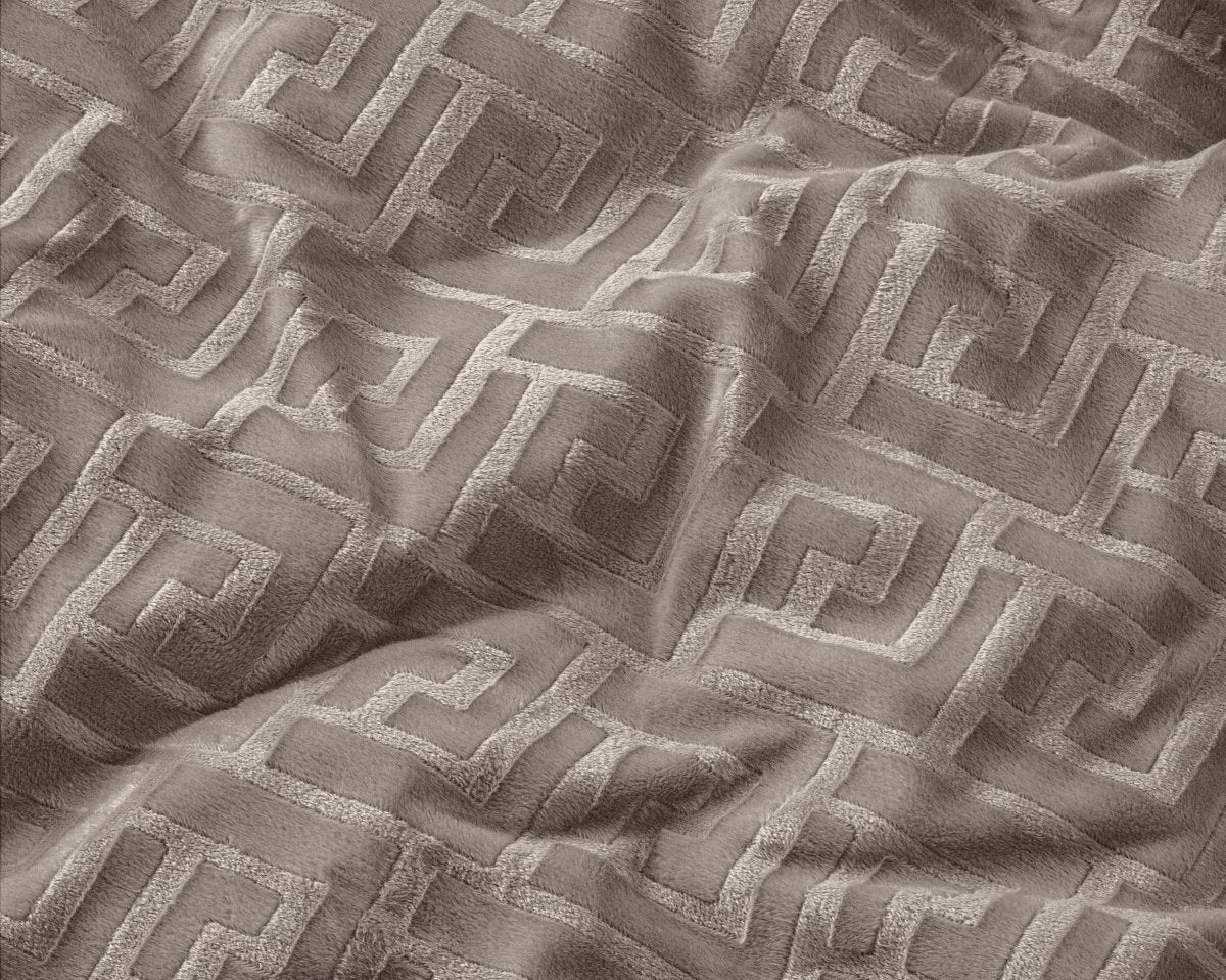 Embossed Velvet Duvet Cover Set Fashion | Taupe | Single - 135cm (W) x 200cm (L) - The Bedding & Blankets Store