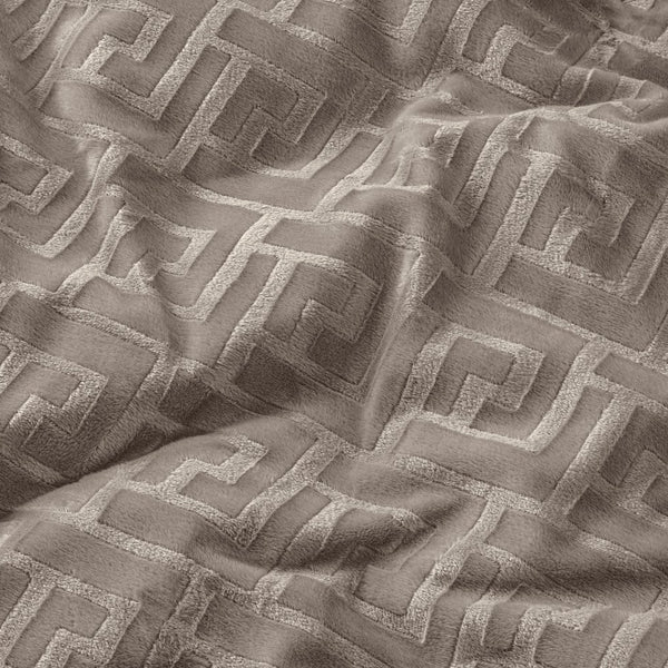 Embossed Velvet Duvet Cover Set Fashion | Taupe | Single - 135cm (W) x 200cm (L) - The Bedding & Blankets Store