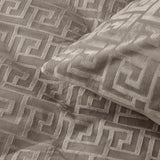 Embossed Velvet Duvet Cover Set Fashion | Taupe | Single - 135cm (W) x 200cm (L) - The Bedding & Blankets Store