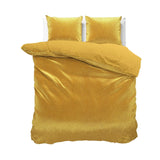 Embossed Velvet Duvet Cover Set Sultan | Gold | Single - 140cm (W) x 220cm (L) - The Bedding & Blankets Store