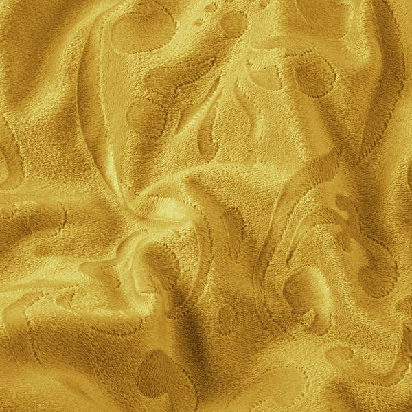 Embossed Velvet Duvet Cover Set Sultan | Gold | Single - 140cm (W) x 220cm (L) - The Bedding & Blankets Store