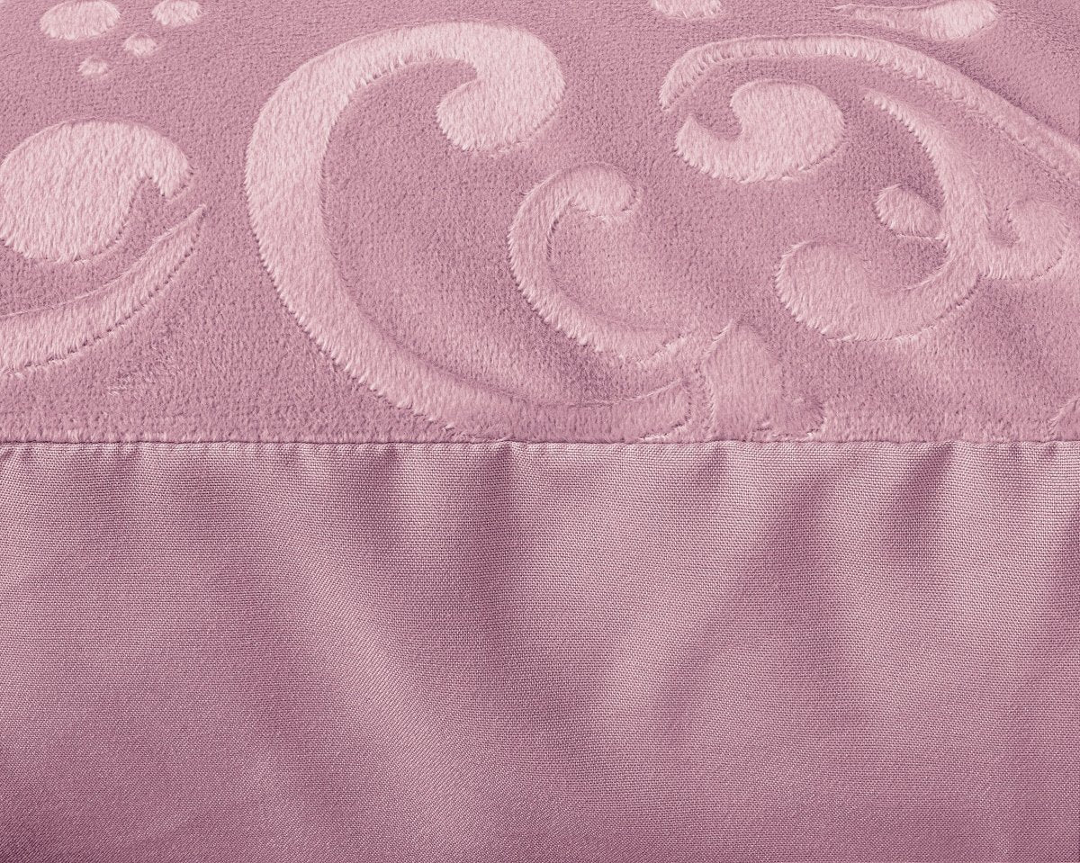 Embossed Velvet Duvet Cover Set Sultan | Pink | Single - 140cm (W) x 220cm (L) - The Bedding & Blankets Store