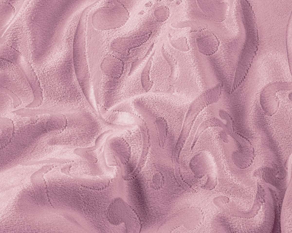 Embossed Velvet Duvet Cover Set Sultan | Pink | Single - 140cm (W) x 220cm (L) - The Bedding & Blankets Store