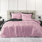 Embossed Velvet Duvet Cover Set Sultan | Pink | Single - 140cm (W) x 220cm (L) - The Bedding & Blankets Store