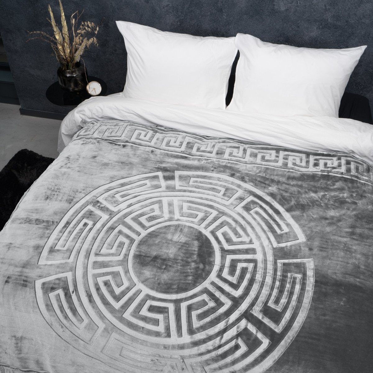 Embossed Zeta Duvet | Grey | Large Double (EU) - 200cm (W) x 240cm (L) - The Bedding & Blankets Store