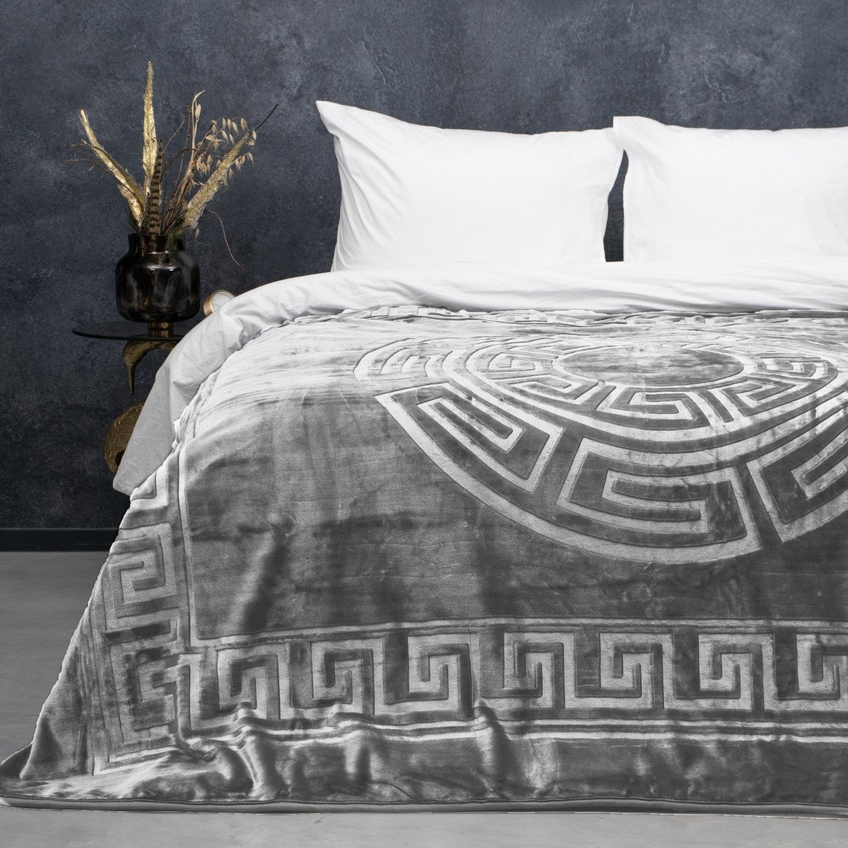 Embossed Zeta Duvet | Grey | Large Double (EU) - 200cm (W) x 240cm (L) - The Bedding & Blankets Store