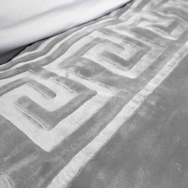 Embossed Zeta Duvet | Grey | Large Double (EU) - 200cm (W) x 240cm (L) - The Bedding & Blankets Store