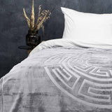 Embossed Zeta Duvet | Grey | Large Double (EU) - 200cm (W) x 240cm (L) - The Bedding & Blankets Store