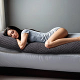 Extra - Long Body Pillow | Grey Anthracite | 140cm x 20cm - The Bedding & Blankets Store