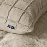 Faux Fur Duvet Cover Set Faux Fur Check | Beige | Single - 140cm (W) x 220cm (L) - The Bedding & Blankets Store