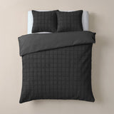 Faux Fur Duvet Cover Set Faux Fur Check | Black | Single - 140cm (W) x 220cm (L) - The Bedding & Blankets Store