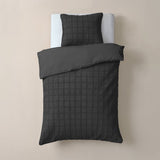 Faux Fur Duvet Cover Set Faux Fur Check | Black | Single - 140cm (W) x 220cm (L) - The Bedding & Blankets Store