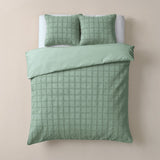 Faux Fur Duvet Cover Set Faux Fur Check | Dark Green | Single - 140cm (W) x 220cm (L) - The Bedding & Blankets Store