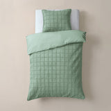 Faux Fur Duvet Cover Set Faux Fur Check | Dark Green | Single - 140cm (W) x 220cm (L) - The Bedding & Blankets Store
