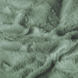 Faux Fur Duvet Cover Set Faux Fur Check | Dark Green | Single - 140cm (W) x 220cm (L) - The Bedding & Blankets Store