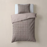 Faux Fur Duvet Cover Set Faux Fur Check | Taupe | Single - 140cm (W) x 220cm (L) - The Bedding & Blankets Store