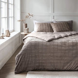 Faux Fur Duvet Cover Set Faux Fur Check | Taupe | Single - 140cm (W) x 220cm (L) - The Bedding & Blankets Store