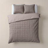 Faux Fur Duvet Cover Set Faux Fur Check | Taupe | Single - 140cm (W) x 220cm (L) - The Bedding & Blankets Store