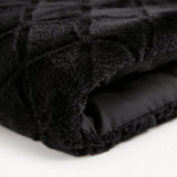 Faux Fur Duvet Cover Set Syon | Black | King Long - 240cm (W) x 220cm (L) - The Bedding & Blankets Store