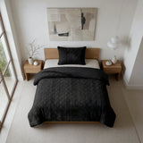 Faux Fur Duvet Cover Set Syon | Black | King Long - 240cm (W) x 220cm (L) - The Bedding & Blankets Store