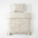 Faux Fur Duvet Cover Set Syon | Cream | King Long - 240cm (W) x 220cm (L) - The Bedding & Blankets Store