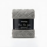 Faux Fur Duvet Cover Set Syon | Grey | King Long - 240cm (W) x 220cm (L) - The Bedding & Blankets Store