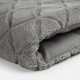 Faux Fur Duvet Cover Set Syon | Grey | King Long - 240cm (W) x 220cm (L) - The Bedding & Blankets Store