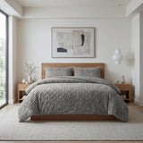 Faux Fur Duvet Cover Set Syon | Grey | King Long - 240cm (W) x 220cm (L) - The Bedding & Blankets Store