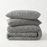 Faux Fur Duvet Cover Set Syon | Grey | King Long - 240cm (W) x 220cm (L) - The Bedding & Blankets Store