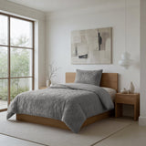 Faux Fur Duvet Cover Set Syon | Grey | King Long - 240cm (W) x 220cm (L) - The Bedding & Blankets Store