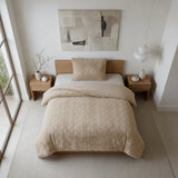 Faux Fur Duvet Cover Set Syon | Taupe | King Long - 240cm (W) x 220cm (L) - The Bedding & Blankets Store