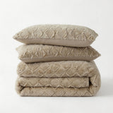 Faux Fur Duvet Cover Set Syon | Taupe | King Long - 240cm (W) x 220cm (L) - The Bedding & Blankets Store