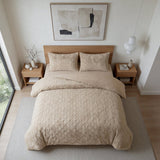 Faux Fur Duvet Cover Set Syon | Taupe | King Long - 240cm (W) x 220cm (L) - The Bedding & Blankets Store