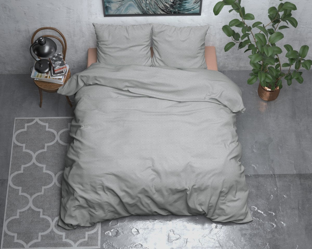Flanel Duvet Cover Set Flanel Jason | Grey | King - 240cm (W) x 200/220cm (L) - The Bedding & Blankets Store