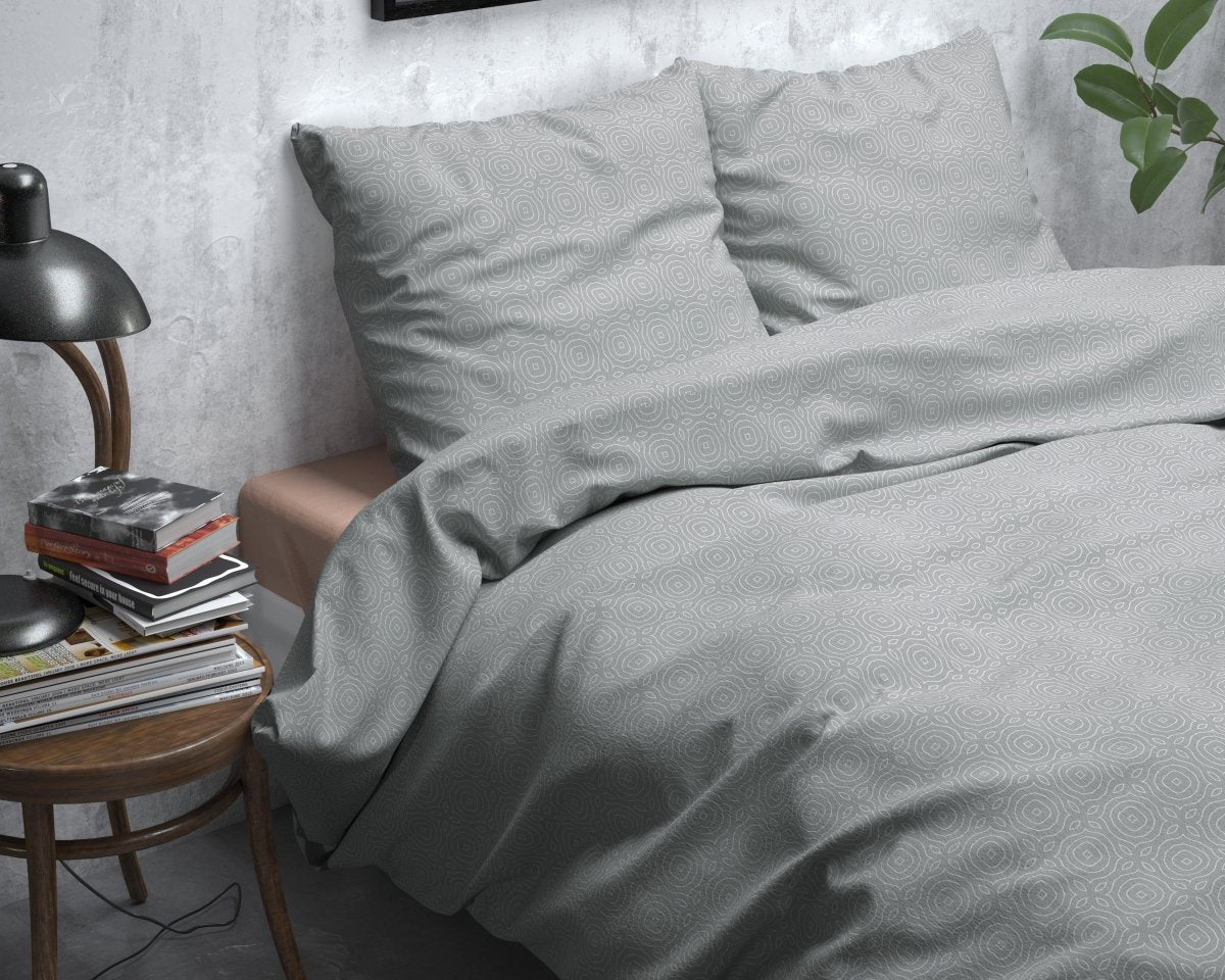 Flanel Duvet Cover Set Flanel Jason | Grey | King - 240cm (W) x 200/220cm (L) - The Bedding & Blankets Store