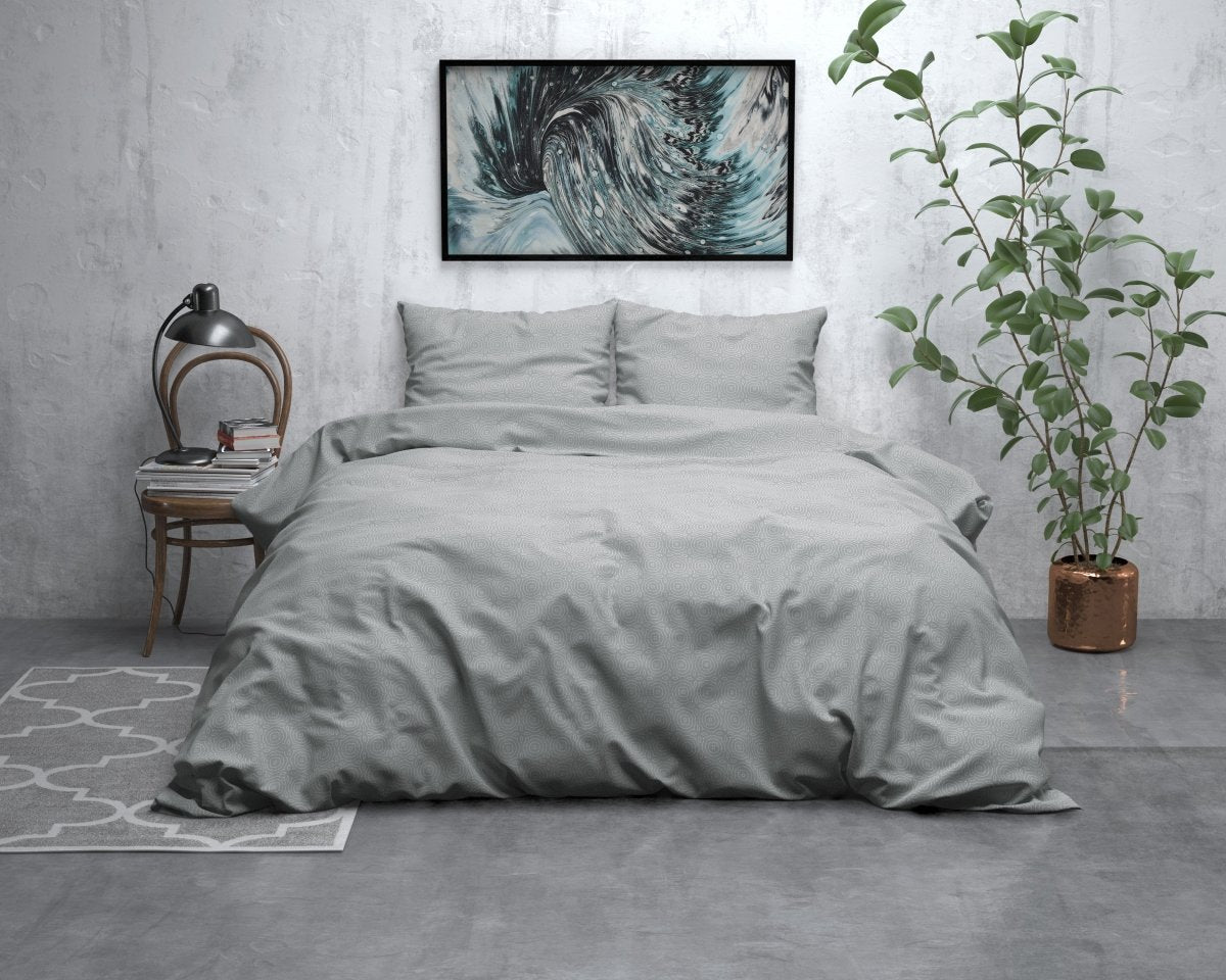 Flanel Duvet Cover Set Flanel Jason | Grey | King - 240cm (W) x 200/220cm (L) - The Bedding & Blankets Store