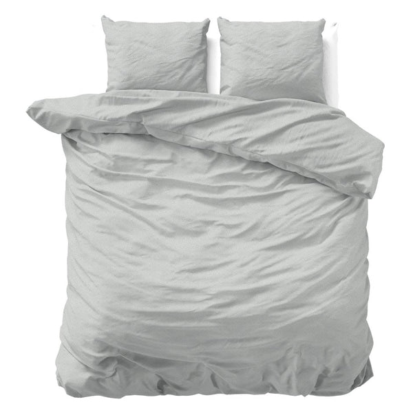 Flanel Duvet Cover Set Flanel Jason | Grey | King - 240cm (W) x 200/220cm (L) - The Bedding & Blankets Store