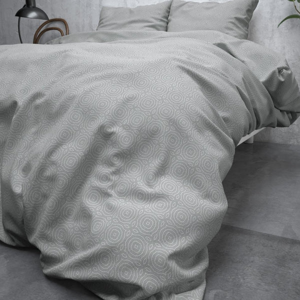 Flanel Duvet Cover Set Flanel Jason | Grey | King - 240cm (W) x 200/220cm (L) - The Bedding & Blankets Store