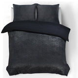 Flannel Fleece Duvet Cover Set Glamour Deco Foil | Black | Single - 140cm (W) x 220cm (L) - The Bedding & Blankets Store
