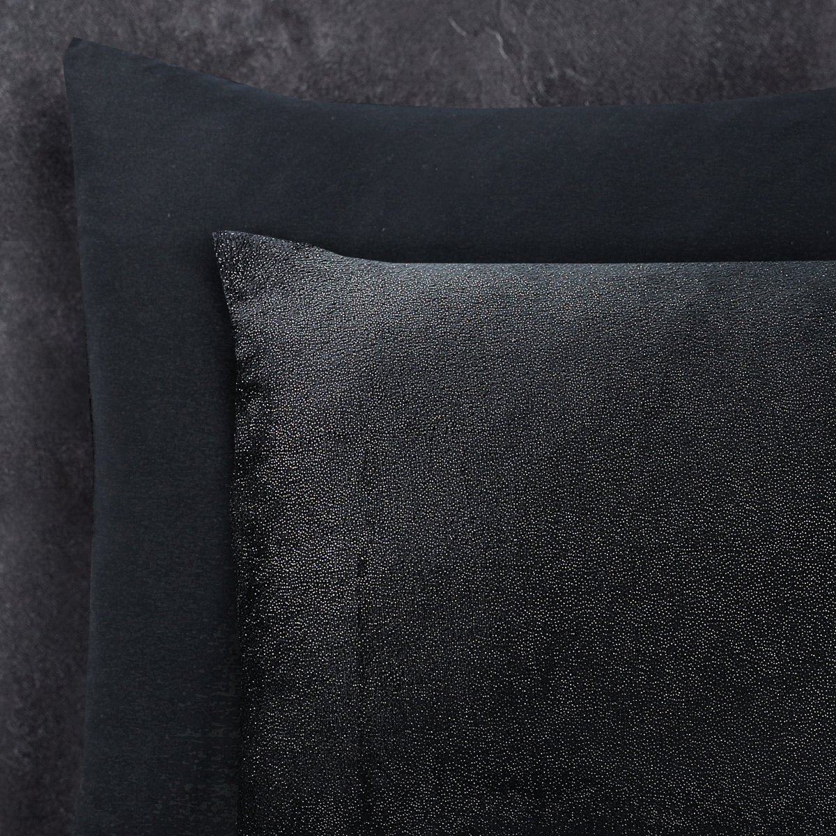 Flannel Fleece Duvet Cover Set Glamour Deco Foil | Black | Single - 140cm (W) x 220cm (L) - The Bedding & Blankets Store